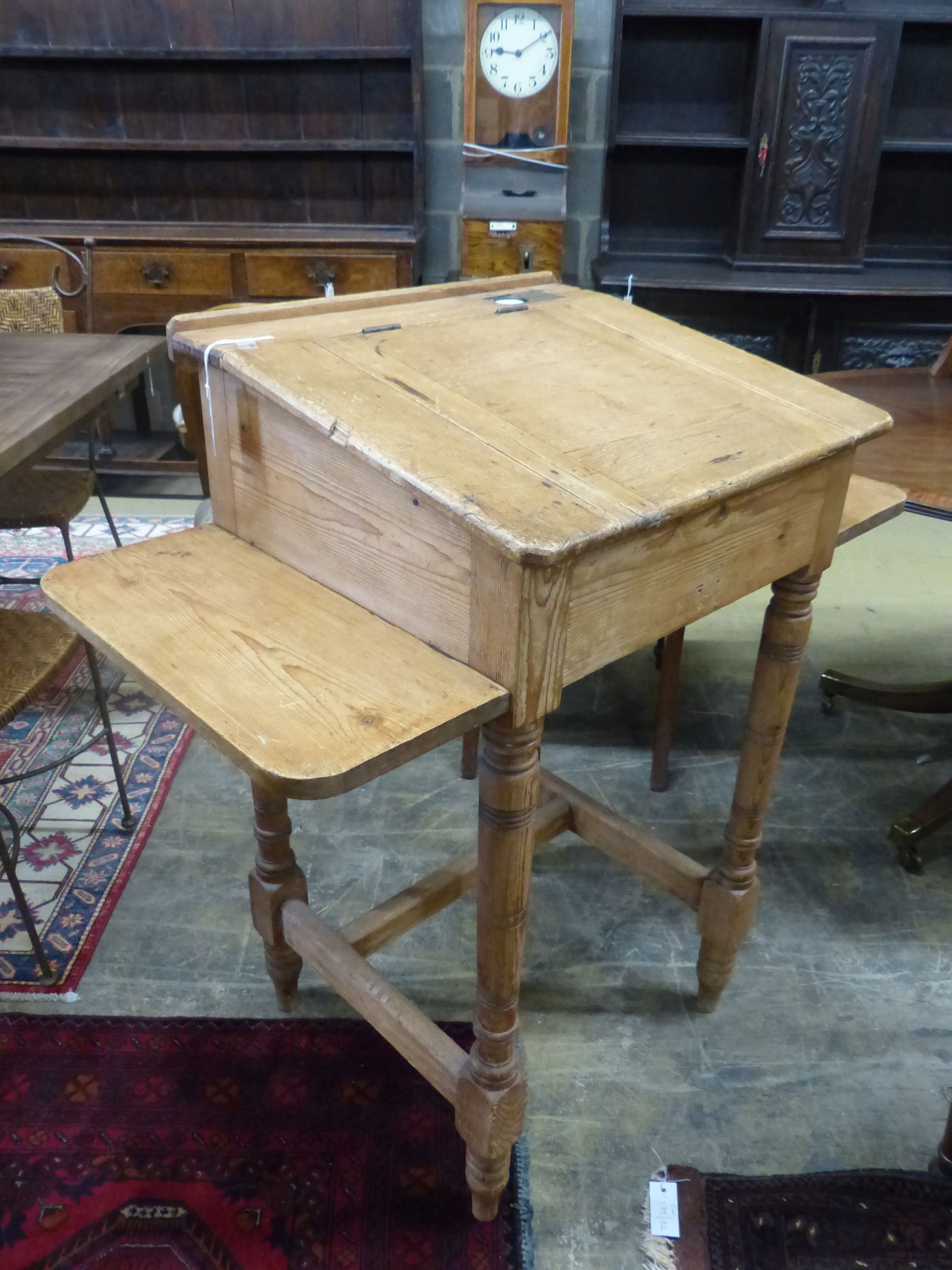 A Victorian pine clerk's desk